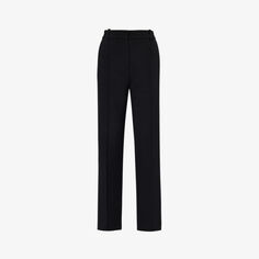 Расклешенные брюки с высокой посадкой из эластичной ткани Victoria Beckham, черный