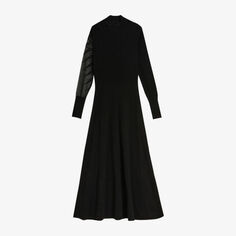Платье макси Leonhaa с лифом деворе из эластичной ткани Ted Baker, черный