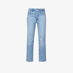Прямые джинсы Good Straight из эластичного денима с высокой посадкой Good American, синий