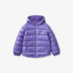 Утепленная куртка с вышитым логотипом для детей 6–14 лет Benetton, фиолетовый