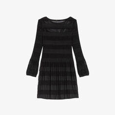 Ажурное трикотажное платье мини Rockany Maje, цвет noir / gris