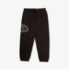 Спортивные брюки из хлопкового джерси с тисненым логотипом для 6–16 лет Diesel, цвет nero