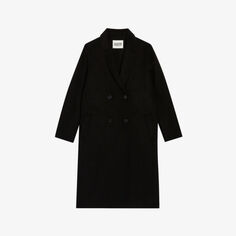 Галант двубортное пальто из смесовой шерсти Claudie Pierlot, цвет noir / gris