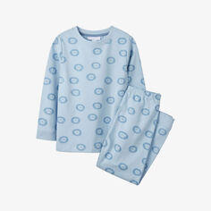 Хлопковый пижамный комплект с львиным принтом 7-10 лет The Little White Company, синий