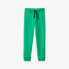 Спортивные брюки из хлопкового джерси с логотипом, 6–14 лет Benetton, цвет benetton green