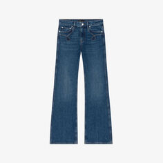 Расклешенные джинсы Prany из эластичного денима с вышивкой Maje, цвет bleus