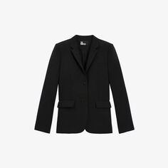 Однобортный пиджак из эластичной ткани с узкими лацканами The Kooples, цвет bla01