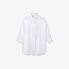 Длинная льняная рубашка свободного кроя The White Company, белый