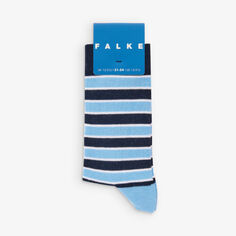 Носки из смесового хлопка стрейч с полосками Simple Stripes и логотипом Falke, синий