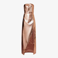 Платье макси без рукавов металлик из искусственной кожи Amy Lynn, розовый