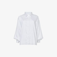 Тканая рубашка оверсайз с объемными рукавами Leem, белый