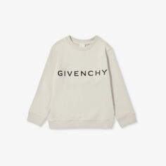 Толстовка свободного кроя из смесового хлопка с логотипом для 4–12 лет Givenchy, бежевый