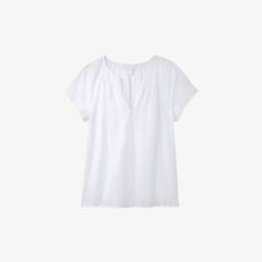 Блуза свободного кроя из органического хлопка с вышивкой The White Company, белый