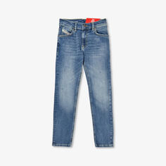 Прямые джинсы из стираного эластичного денима 6-16 лет Diesel, синий