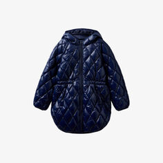 Куртка-ракушка стеганая непромокаемая 6-14 лет Benetton, темно-синий