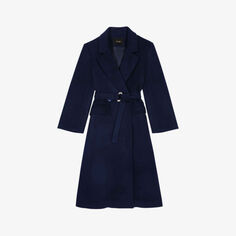 Двубортное пальто Giblue с поясом на талии Maje, цвет bleus