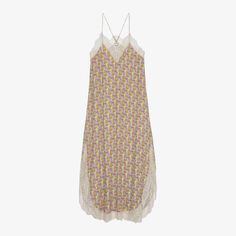 Платье миди Ristyl из шелковой ткани с кружевной отделкой Zadig&amp;Voltaire, цвет sun