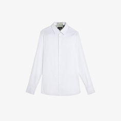 Рубашка Lecce из хлопка фактурной ткани классического кроя Ted Baker, белый