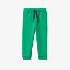 Спортивные брюки из хлопкового джерси с логотипом, 3–6 лет Benetton, цвет benetton green