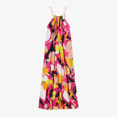 Платье макси Ikella из эластичной ткани с абстрактным принтом Ted Baker, розовый