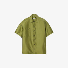 Рубашка свободного кроя из эластичной ткани с короткими рукавами Sandro, цвет verts