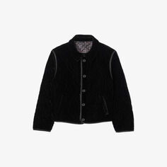 Двусторонняя стеганая бархатная куртка мини со звездным принтом Sandro, цвет noir / gris