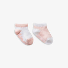 Комплект из двух детских носков из смесового хлопка стрейч с логотипом для детей 0–12 месяцев Benetton, розовый
