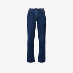 Потертые расклешенные джинсы из переработанного денима с низкой посадкой Jean Vintage, цвет rinse blue wash