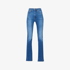 Расклешенные джинсы Casey из эластичного денима с высокой посадкой и вышивкой бренда Rag &amp; Bone, цвет selina