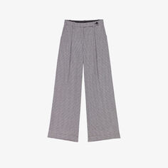 Широкие брюки Piotto из эластичной ткани с узором «гусиные лапки» Maje, цвет bicolore