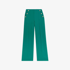 Широкие брюки из твила Llaylat с пуговицами Ted Baker, зеленый