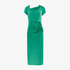 Платье миди из крепа с асимметричным вырезом и разрезом по ноге Ro&amp;Zo, зеленый Ro&Zo