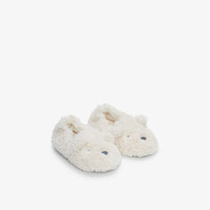 Тапочки борг с вышивкой Teddy Bear 0-8 лет The Little White Company, цвет natural