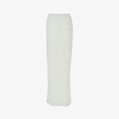 Трикотажная юбка макси средней посадки с карманом-карго Leem, белый