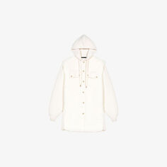 Пальто Gella из искусственного меха с капюшоном Maje, цвет blanc