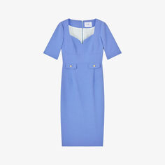 Платье миди Diana с короткими рукавами из эластичной ткани Lk Bennett, синий
