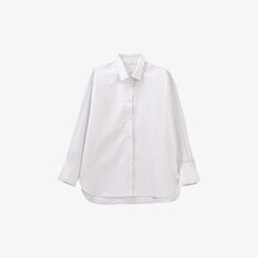 Полосатая рубашка свободного кроя из смесового хлопка Ikks, серый