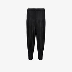 Трикотажные брюки средней посадки со складками и зауженными штанинами Pleats Please Issey Miyake, черный