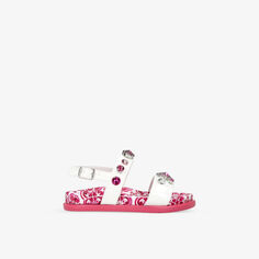 Кожаные сандалии Vernice, украшенные драгоценными камнями, 6 месяцев–4 года Dolce &amp; Gabbana, белый
