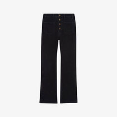 Расклешенные джинсы Passion из эластичного денима с высокой посадкой Maje, цвет noir / gris