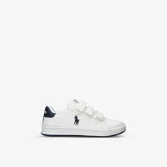 Кожаные низкие кроссовки Boys&apos; Heritage Courts II EZ с вышитым логотипом для 4–9 лет Polo Ralph Lauren, белый