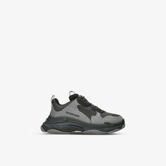 Кроссовки Triple S из искусственной кожи и сетки для 2–8 лет Balenciaga, серый