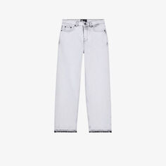 Выбеленные потертые джинсы прямого кроя со средней посадкой The Kooples, белый