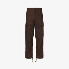 Хлопковые брюки прямого кроя прямого кроя с накладными карманами-карго Carhartt Wip, цвет tobacco