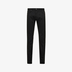 Прямые джинсы J06 Gab из эластичного денима со средней посадкой Emporio Armani, цвет nero