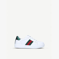 Кожаные кроссовки New Ace с полосками-логотипами для 1–4 лет Gucci, белый
