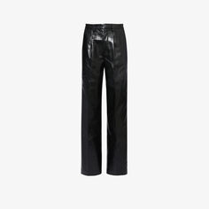 Carmen прямые брюки из искусственной кожи с высокой посадкой Anine Bing, черный