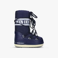 Фирменные зимние ботинки Icon Junior из нейлона 3-7 лет Moon Boot, темно-синий