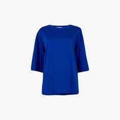 Хлопковая футболка свободного кроя с короткими рукавами Leem, цвет cobalt