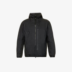 Стеганая куртка-оболочка классического кроя с капюшоном и фирменной аппликацией Doubs Moncler, черный